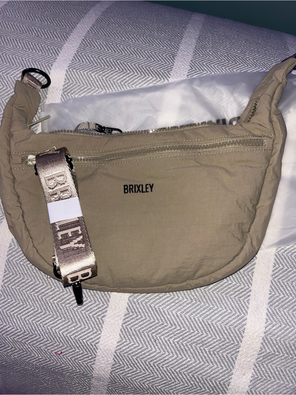 Brixley Men's Sling Belt Bag in Taupe